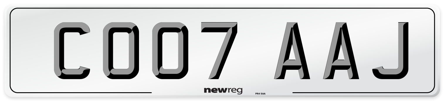 CO07 AAJ Number Plate from New Reg